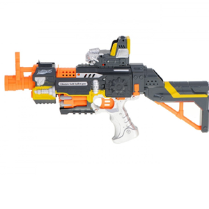 تفنگ اسباب بازی بزرگ خاکستری-نارنجی با گلوله های فومی مدل Star Game Gun -اسباب بازی